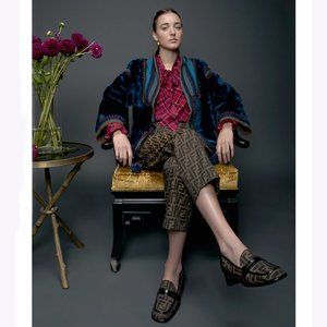 Vintage GIORGIO SANT'ANGELO Velvet/Faux Fur Knit Jacket Coat